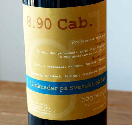 8.90 Cab 2011, ett lokalt vin